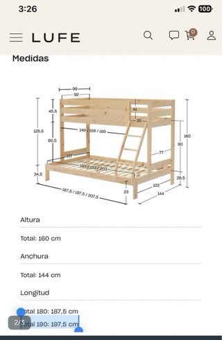 Litera triple madera LUFE