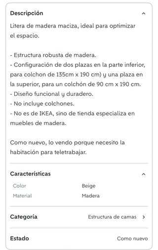 Litera triple madera LUFE