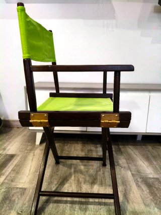 Silla de director madera y tela verde