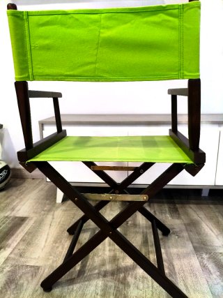 Silla de director madera y tela verde