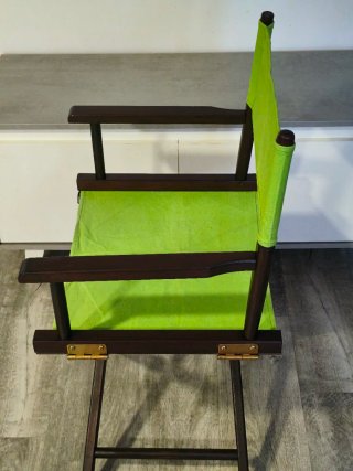 Silla de director madera y tela verde
