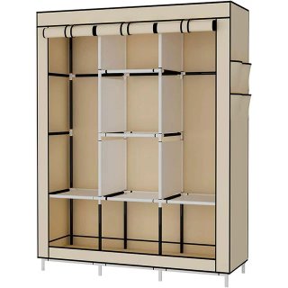 Armario Vestidor Tela 170x127x45 Cm Beige NUEVO