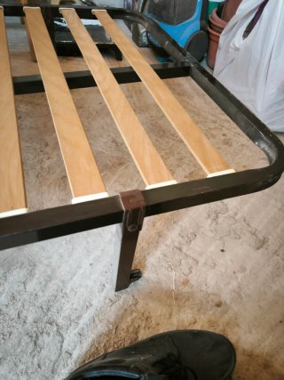Somier metálico con lamas de madera