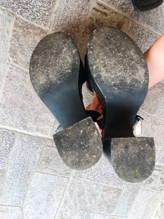 Sandali con zeppa nera 39