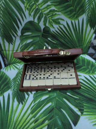Juego Dominó Antiguo Caja Marrón