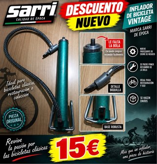 Inflador Bicicleta Vintage Sarri Calidad de Época