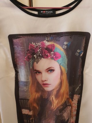 Camiseta Morgan Estampada Mujer Talla XS