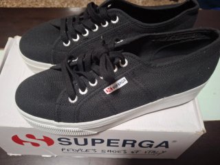 Zapatillas Superga Negras Plataforma
