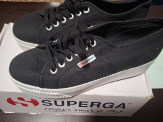Zapatillas Superga Negras Plataforma