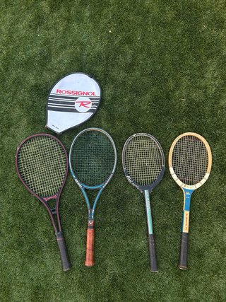 Set di 4 racchette da tennis vintage