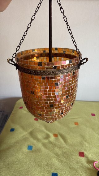 Lámpara colgante mosaico naranja