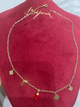 Collana in argento 925 gold con pendenti