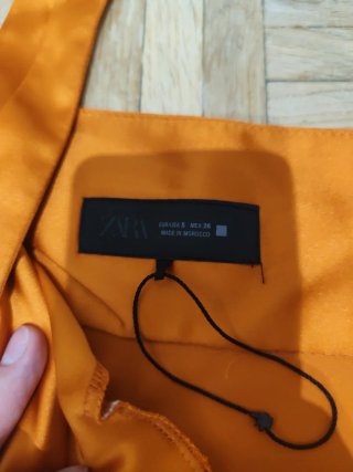 Vestido Zara Naranja Satinado
