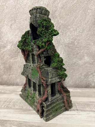 Decoración Acuario Ruinas y Volcán con luces