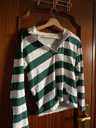 Jersey polo rayas verdes y blancas