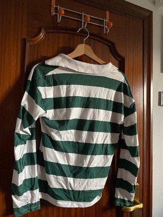 Jersey polo rayas verdes y blancas