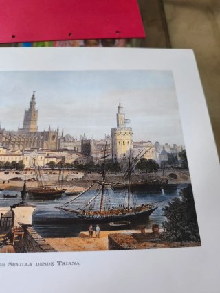Grabado antiguo de Sevilla reproducción