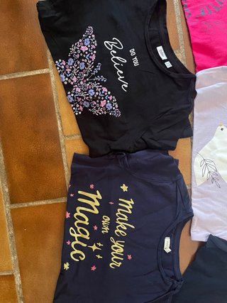 Lote 7 Camisetas Niña Manga Larga Talla 11-12