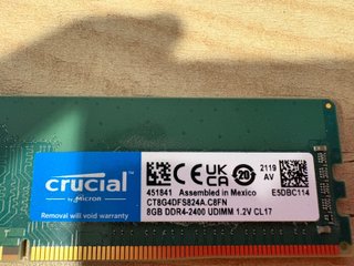 Memoria RAM Crucial 8GB DDR4 2400MHz UDIMM