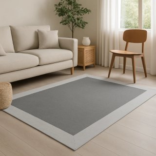 Alfombra120 x 200.  Vinilo Gris con cenefa