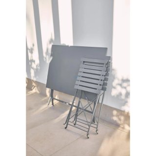 Mesa plegable de metal gris
