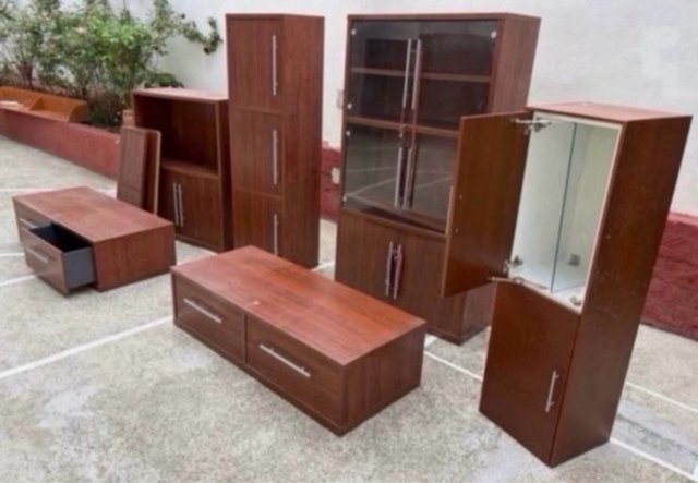 Lote Muebles Comedor Madera Oscura