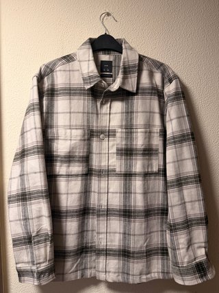 Camisa LATTEL XL/46/56 Cuadros Gris Blanco