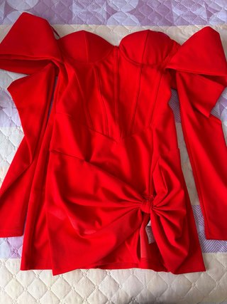 Vestido Rojo Corsé Lazo
