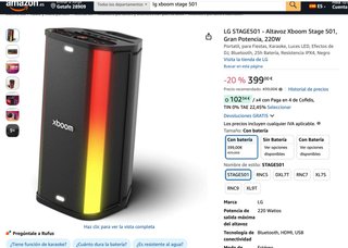 LG XBOOM Stage 501 Altavoz