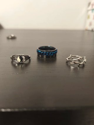Anillos Ajustables Yin Yang y Cadena