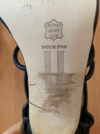 Mista Sandalias Tacón Piel Negra Nudos Punta Cuadr