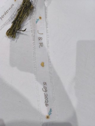 Cinta/lazo personalizada para ramo novia