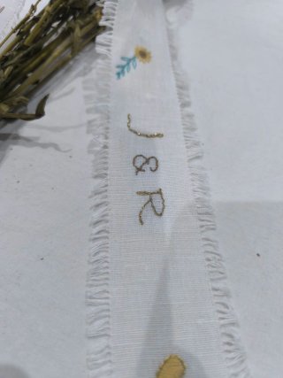 Cinta/lazo personalizada para ramo novia