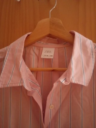 Camisa Zara Rayas Rosas y Azules Talla XS