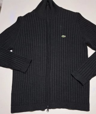 Jersey Lacoste Negro Cremallera