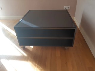 Mesa de centro cristal y madera