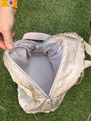 Mochila lentejuelas reversible I dorada