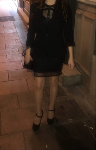 Vestido H&M negro pedrería