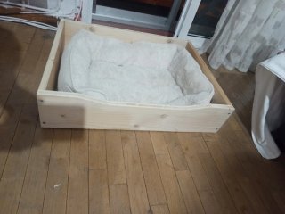 Cama para perro/gato beige y marrón