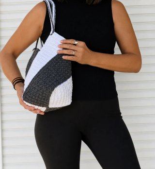 Bolso crochet blanco y negro