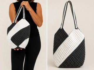 Bolso crochet blanco y negro