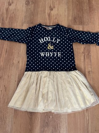 Vestido Holly Whyte lunares y tul dorado