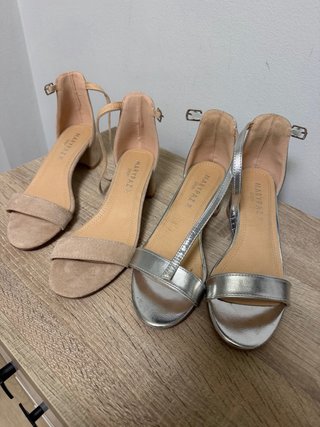 2 pares Sandalias Marypaz tacón ancho talla 38