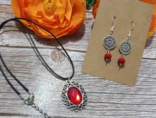 Conjunto collar y pendientes vintage