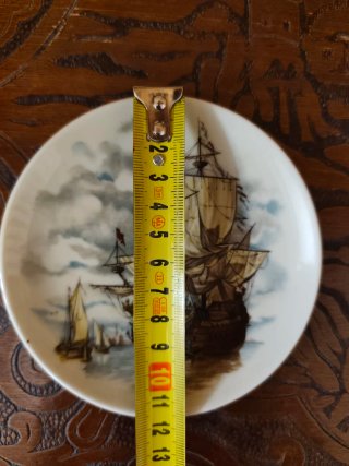 Plato Decorativo Porcelana Marina Galeones