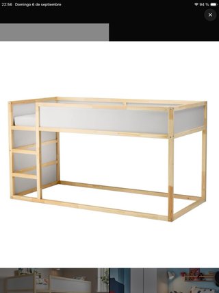 Litera Casita Infantil Madera Blanca. Sin colchón.