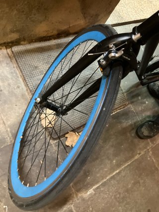 Fixie Negra Ruedas Azules