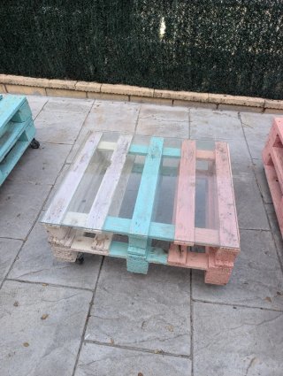 Conjunto Palets: Sofá, Sillón y Mesa Centro