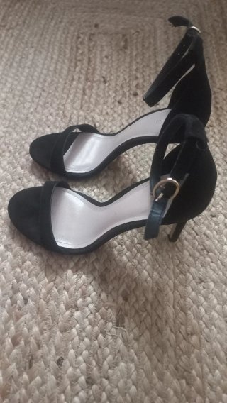 Sandalias Mango Negras Tacón Alto