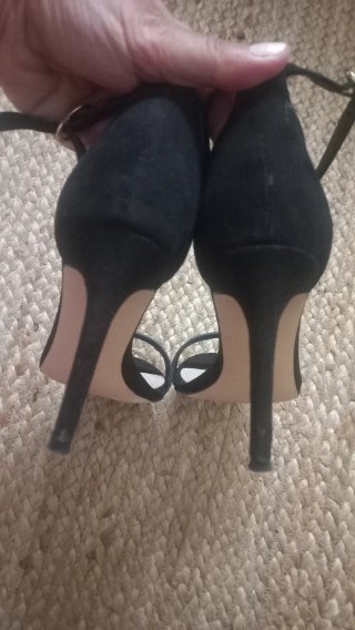 Sandalias Mango Negras Tacón Alto